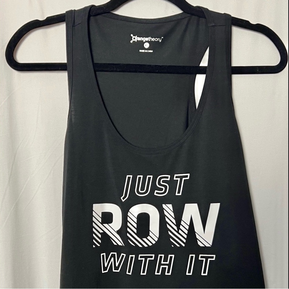 Orange Theory Black Just Row With It Graphic Tank Top Size XL - Picture 3 of 8